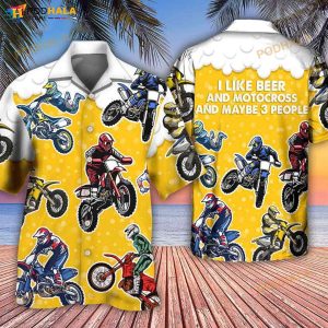 Beer I Like Beer And Motocross Style 3D Funny Hawaiian Shirt