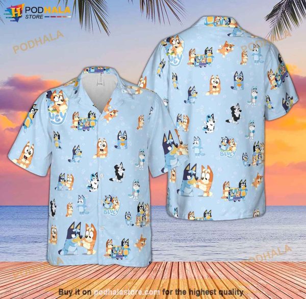 Bingo And Bluey Friends Hawaiian Shirt