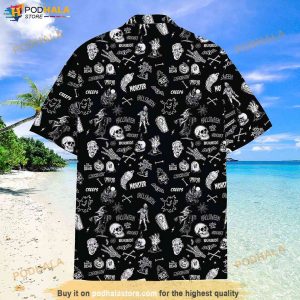 Black Skull And Skeleton Hawaiian Shirt