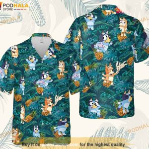 Bluey And Friends Hawaiian Shirt 3D