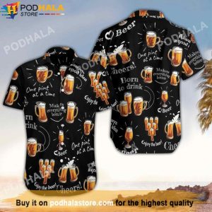 Born To Beer Cheers Beer Hawaiian Shirt