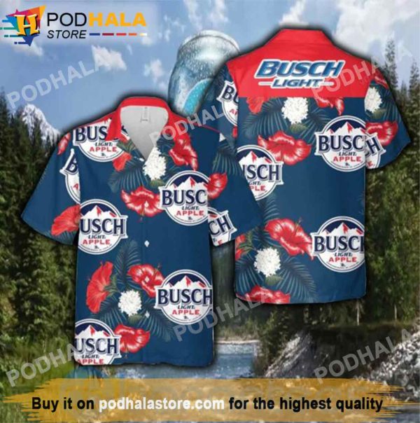 Busch Light Apple Flower Beer Hawaiian Shirt