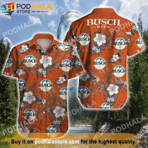 Busch Light Burnt Earth Flower Beer Hawaiian Shirt