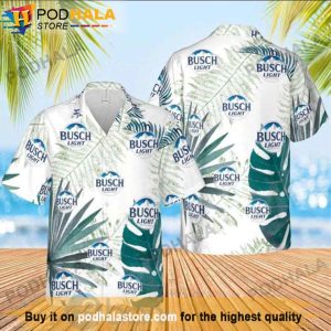 Busch Light Leaves Tropical Beer Hawaiian Shirt