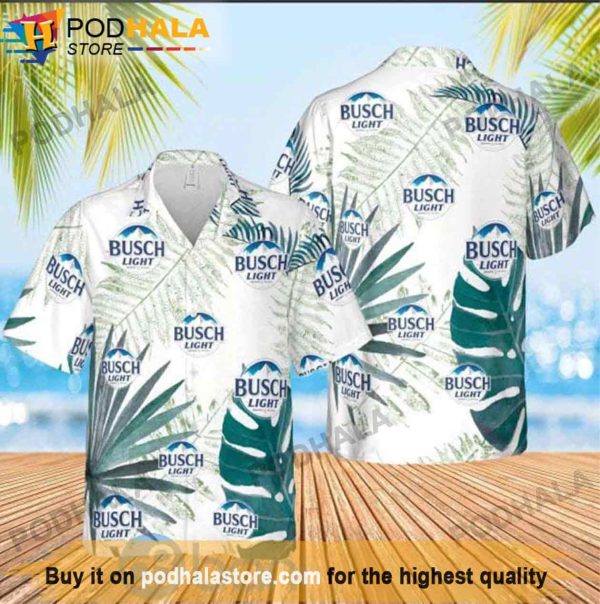 Busch Light Leaves Tropical Beer Hawaiian Shirt