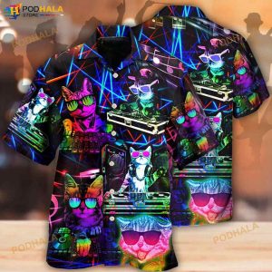 Cat Dj Cool Life 3D Funny Hawaiian Shirt