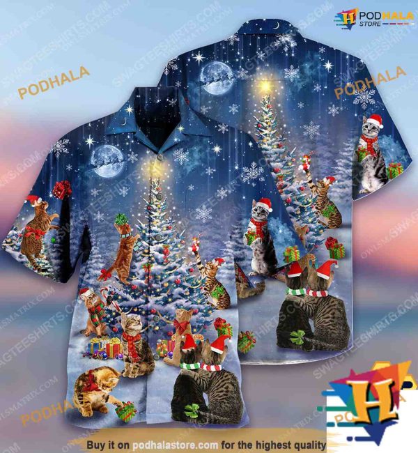 Cat Lovers’ Christmas Hawaiian Shirt