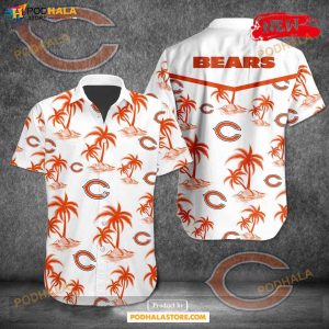 Chicago Bears NFL Team Tropical Coconut Hot Summer Button Hawaiian Shirt