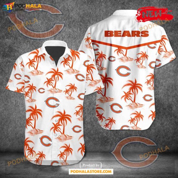 Chicago Bears NFL Team Tropical Coconut Hot Summer Button Hawaiian Shirt