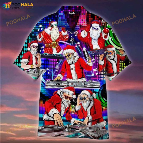 Christmas Santa Dj Disc Jockey 3D Funny Hawaiian Shirt