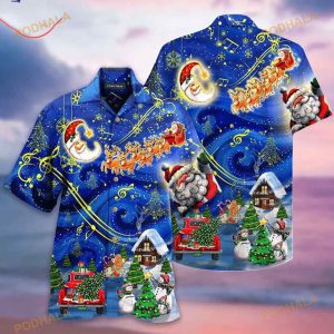 Christmas Sky 3D Funny Hawaiian Shirt