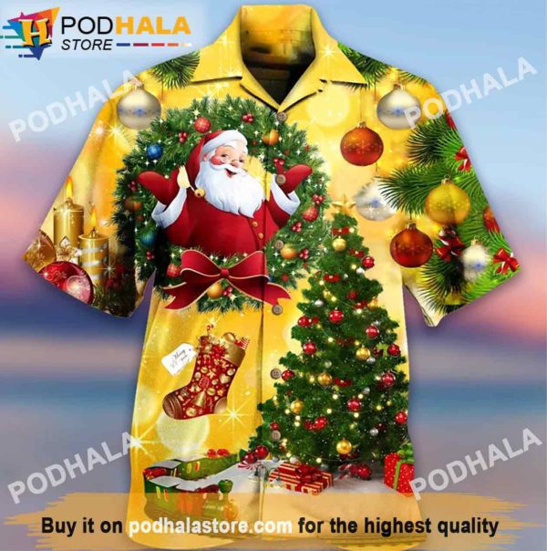 Christmas Tree Hawaii Santa Hawaiian Shirt