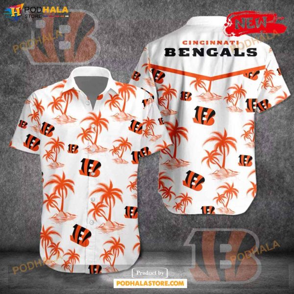 Cincinnati Bengals NFL Team Tropical Coconut Hot Summer Button Hawaiian Shirt