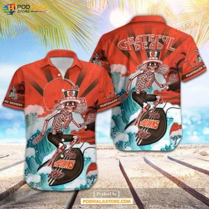 Cleveland Browns NFL Skateboarding Skull Collection Hawaiian Shirt