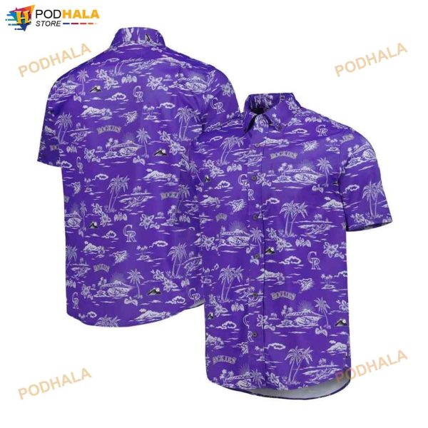 Colorado Rockies Purple Kekai Performance 3D Funny Hawaiian Shirt