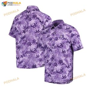 Colorado Rockies Tommy Bahama Purple Sport Reign Forest Fronds 3D Funny Hawaiian Shirt