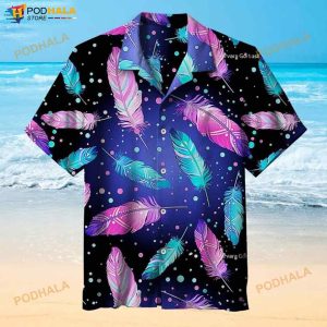 Colorful Feathers Under The Stars 3D Funny Hawaiian Shirt