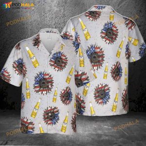 Corona Light SuNFLowered 4th Of July 3D Funny Hawaiian Shirt