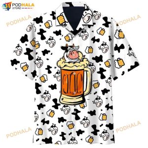 Cow And Beer 3D Funny Hawaiian Shirt