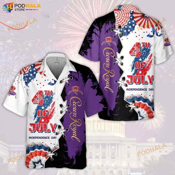 Crown Royal 4th Of July Independence Day 3D Funny Hawaiian Shirt