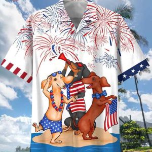 Dachshund 4th Of July 3D Funny Hawaiian Shirt