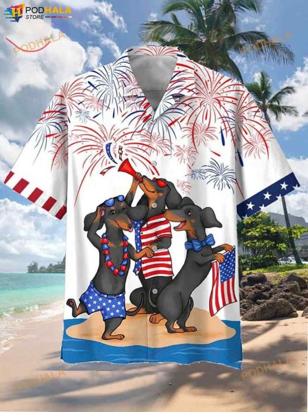 Dachshund Independence Day Is Coming 3D Funny Hawaiian Shirt