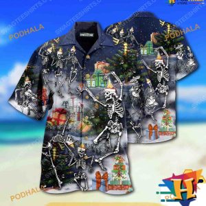 Dancing Skull Holiday Hawaiian Shirt