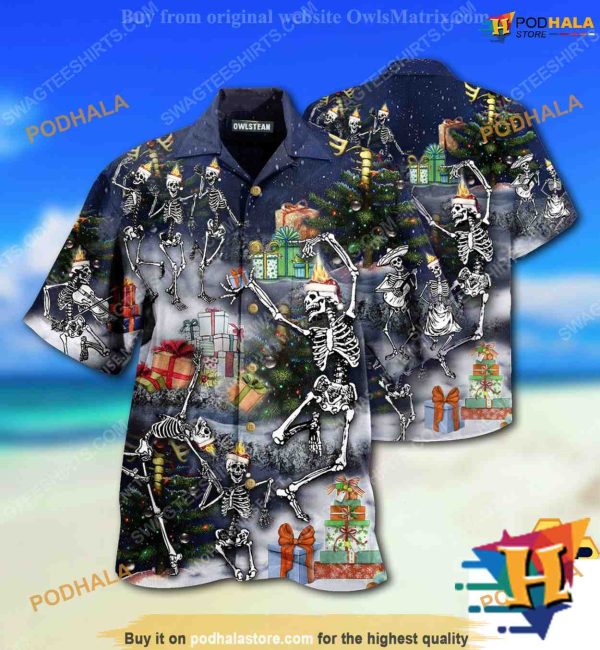 Dancing Skull Holiday Hawaiian Shirt