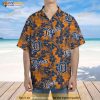 Detroit Tigers Hawaiian Shirt Tropical Flower Pattern