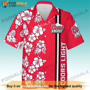 Flower Coors Light Beer Hawaiian Shirt