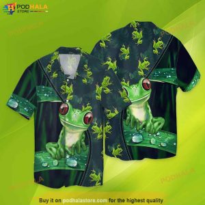 Frog Green Funny Hawaiian Shirt