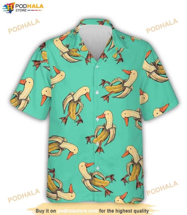 Funny Banana Duck 3D Hawaiian Shirt