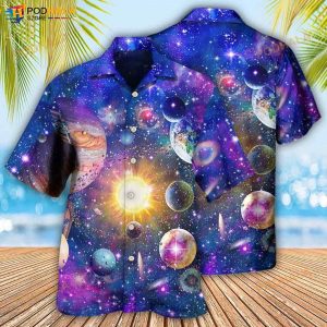 Galaxy Astronomy Galaxy Colorful Solar 3D Funny Hawaiian Shirt