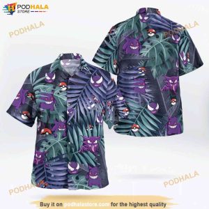 Gengars Evolution Pokemon Hawaiian Shirt