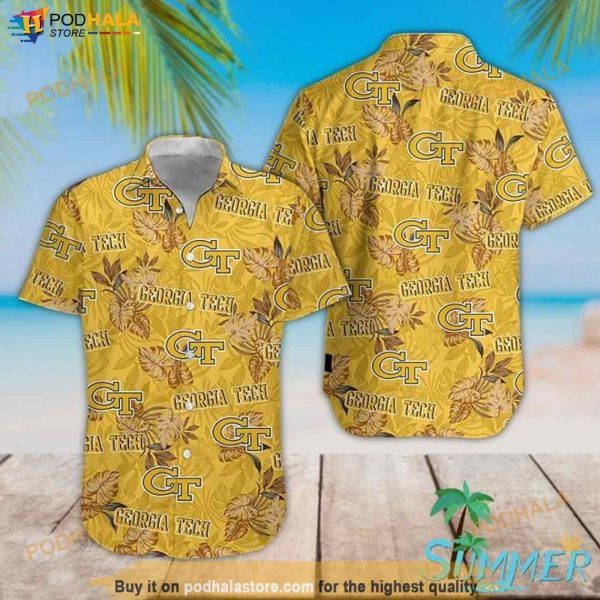 Georgia Tech Yellow Funny Hawaiian Shirt