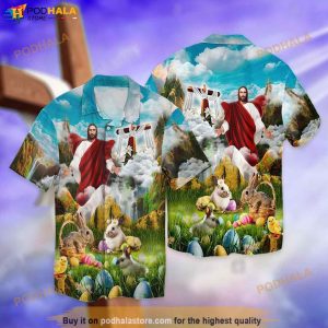 God Jesus And Rabbit Funny Hawaiian Shirt