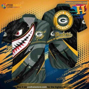 Green Bay Packers NFL Hawaiian Shirt 3D Printeds Summer For Fan NFL Enthusiast