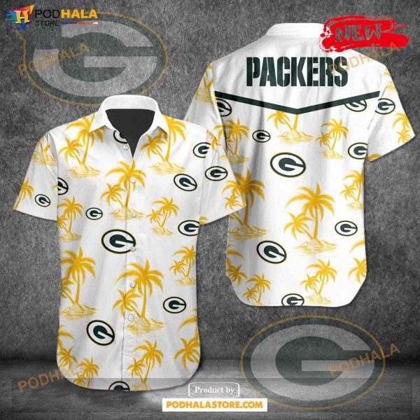 Green Bay Packers NFL Team Tropical Coconut Hot Summer Button Hawaiian Shirt