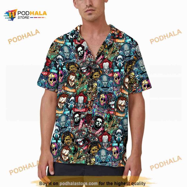 Halloween Horror Movie Killers Hawaii Aloha Shirt