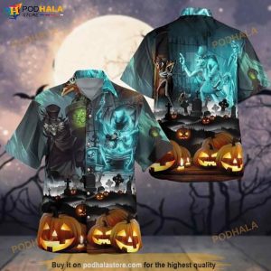 Happy Halloween Print Funny Hawaiian Shirt