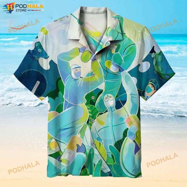 Heroes Fighting Covid-19 3D Funny Hawaiian Shirts