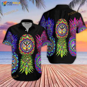 Hippie Pineapple Aloha 3D Funny Hawaiian Shirt