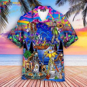 Hippie Skull Peace Life Aloha 3D Funny Hawaiian Shirt