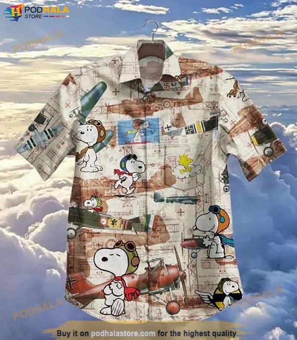 Hot Plane And Snoopy Vintage Funny Hawaiian Shirt