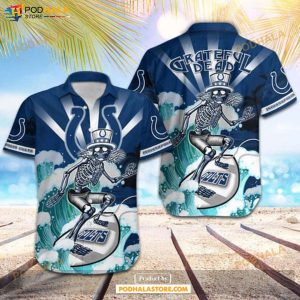 Indianapolis Colts NFL Skateboarding Skull Collection Hawaiian Shirt