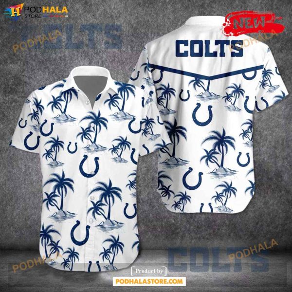 Indianapolis Colts NFL Team Tropical Coconut Hot Summer Button Hawaiian Shirt