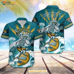 Jacksonville Jaguars NFL Skateboarding Skull Collection Hawaiian Shirt