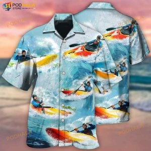 Kayaking Cool Colorful Style 3D Funny Hawaiian Shirt