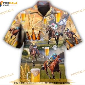 Kentucky Derby Horse Racing Beer And Horse Racing Hawaiian Shirt