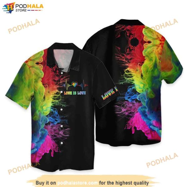 LGBT Love Is Love Colorful Funny Hawaiian Shirt